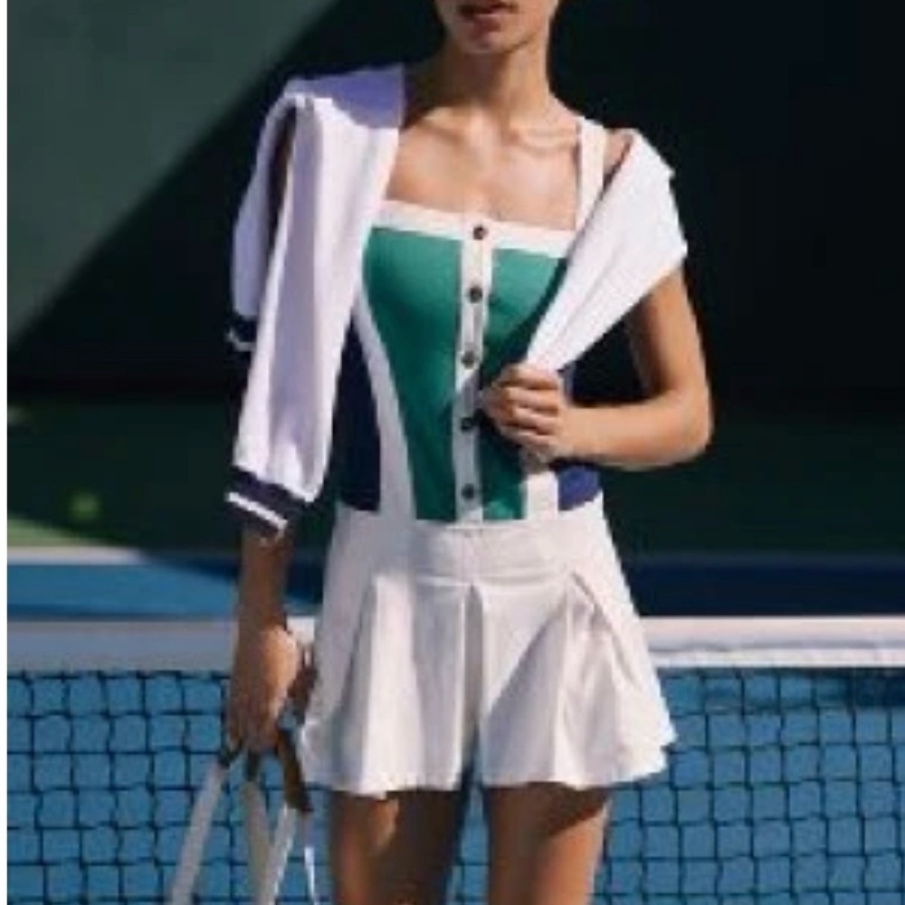 Anthropologie Daliy Practice sleeveless pleated mini tennis pickleballvdress - Picture 1 of 6